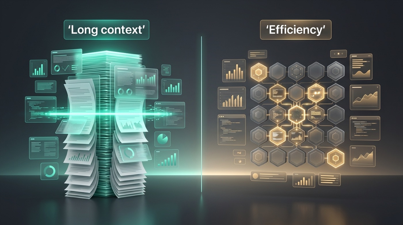 Split comparison: Kimi's long-context document scanning versus DeepSeek's efficient expert grid